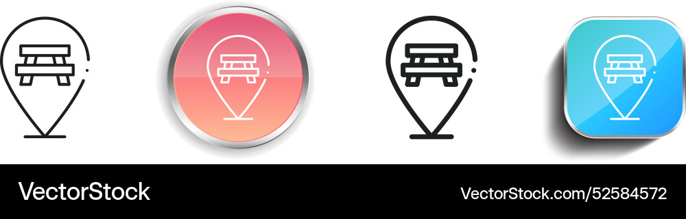 Camping icon thin linear regular and button style Camping icon thin linear regular and button style vector image