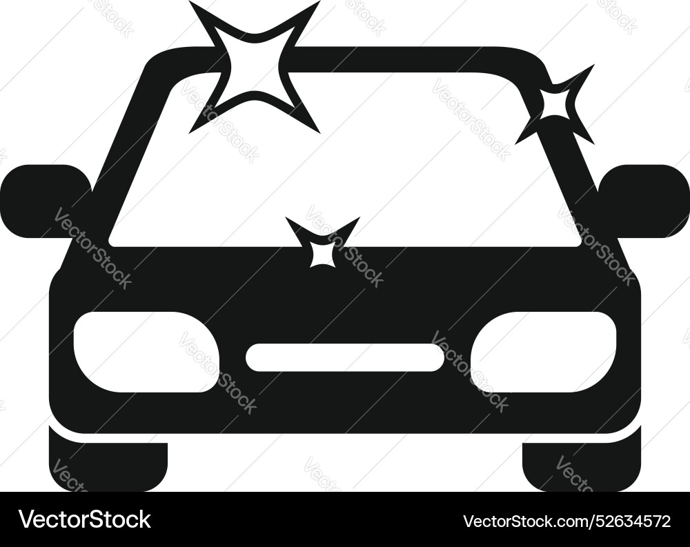 Clean and shiny car front view is sparkling after Vector Image