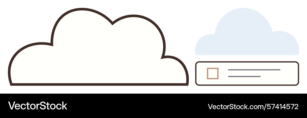 Cloud with checkbox representing cloud-based task Cloud with checkbox representing cloud-based task vector image