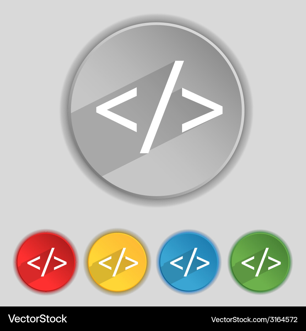 Code sign icon programming language symbol set vector image