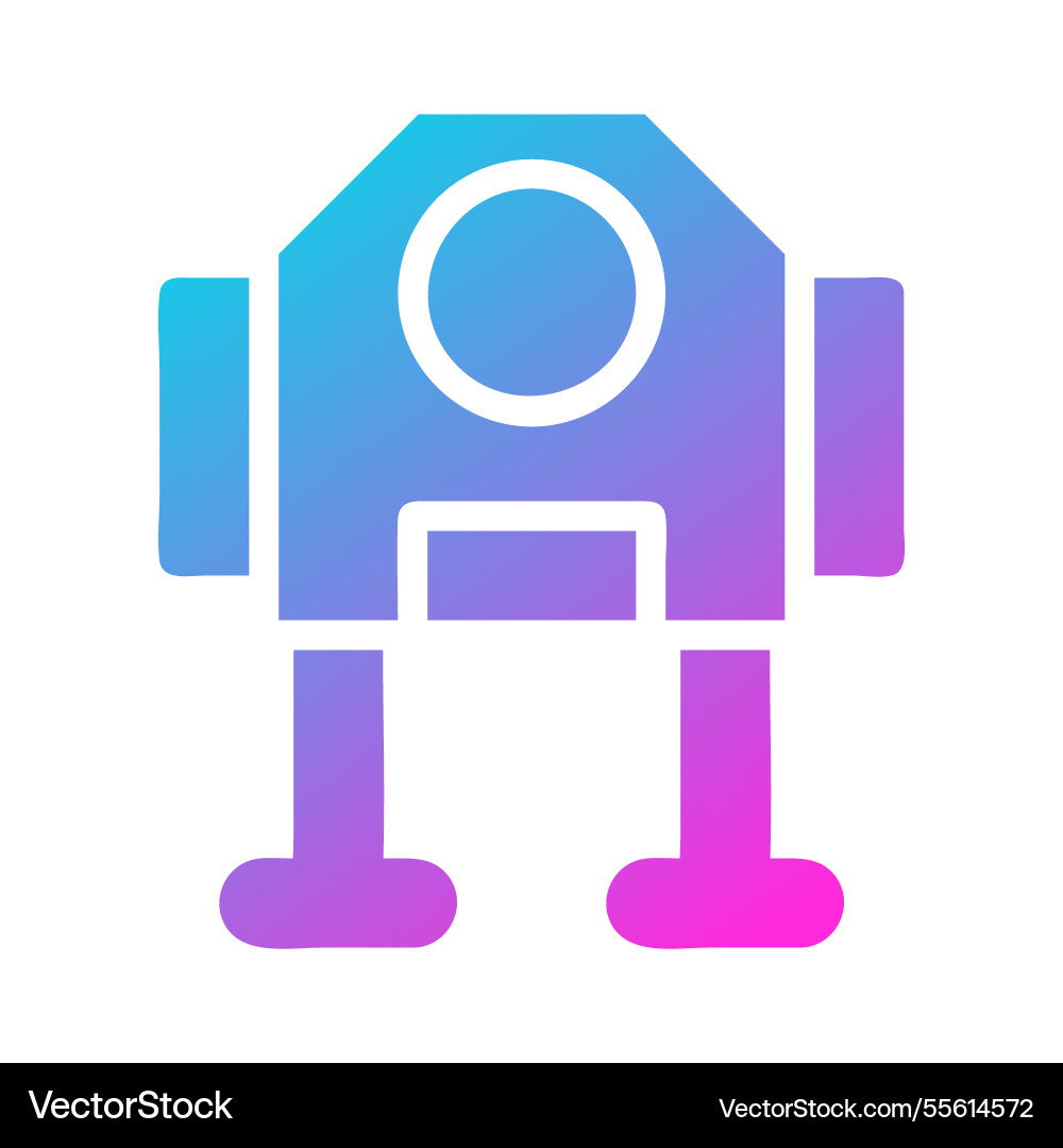 Cute robot character with gradient color design Vector Image