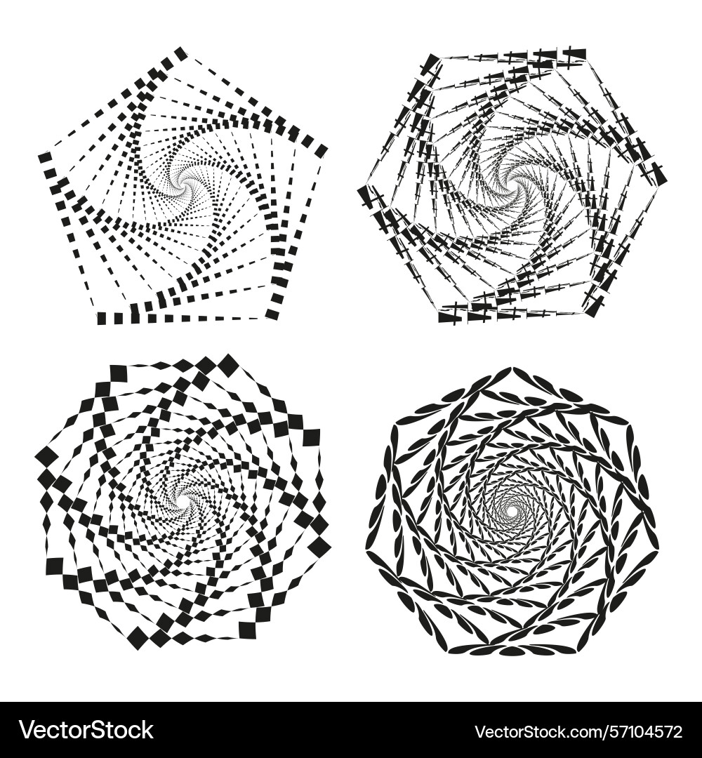 Dotted swirl pattern circular halftone symbol Vector Image