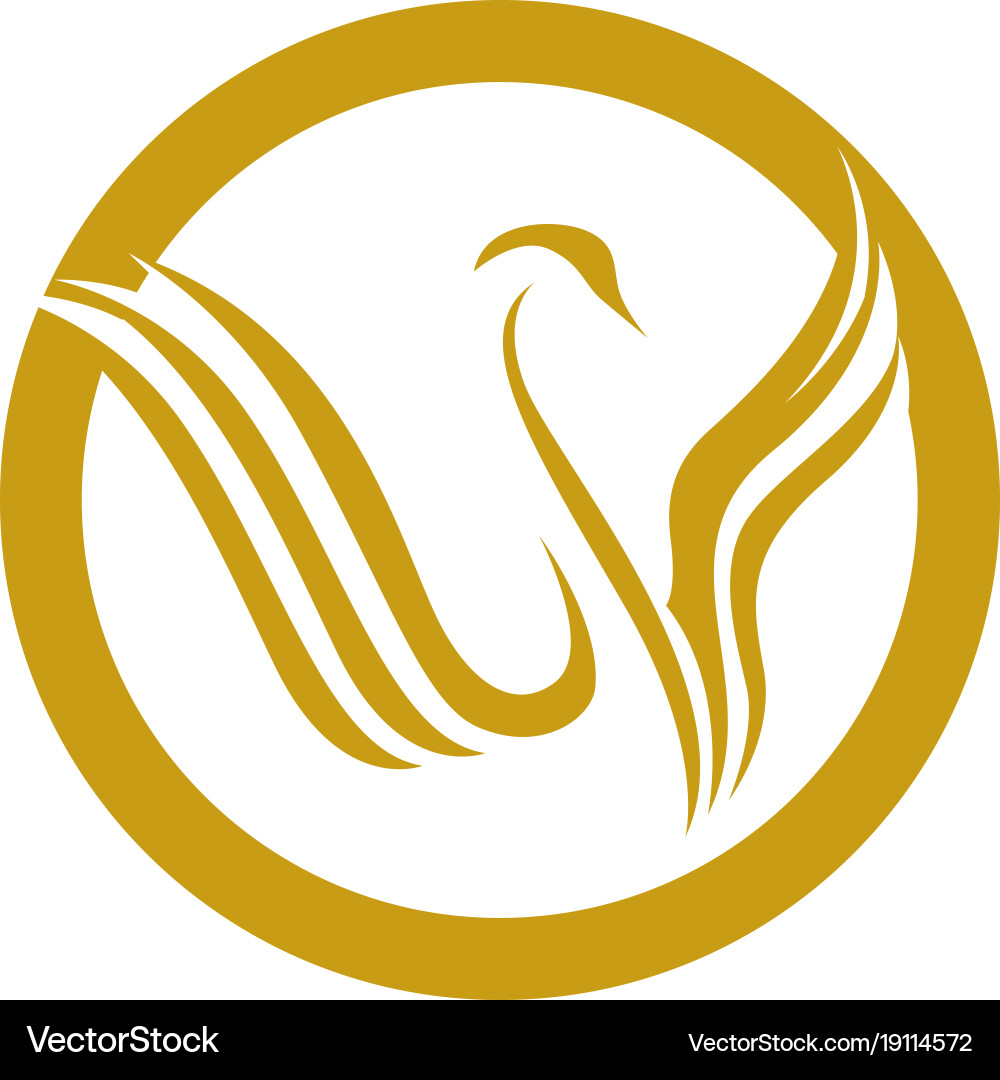 Elegant Swan Logo & Animal Icons Vector Image