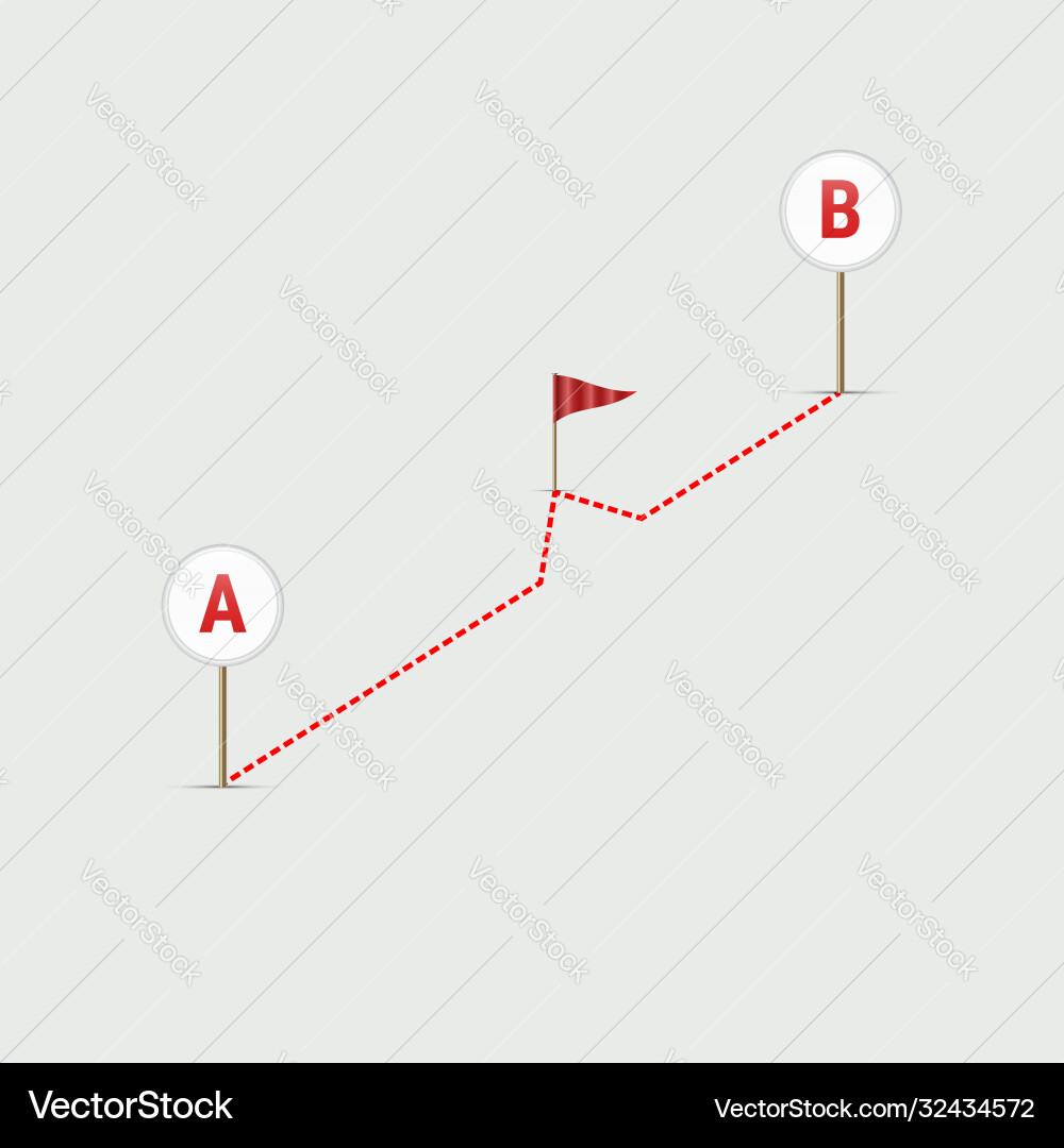 Gps navigator pin checking point a to b Gps navigator pin checking point a to b Vector Image