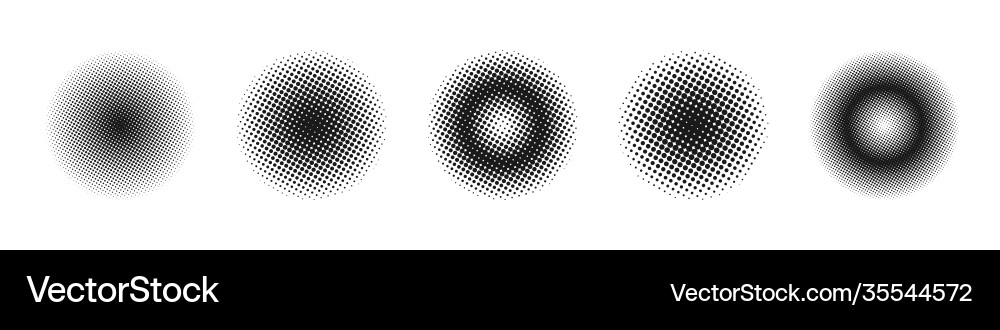 Halftone gradient in circle dots pattern Halftone gradient in circle dots pattern vector image