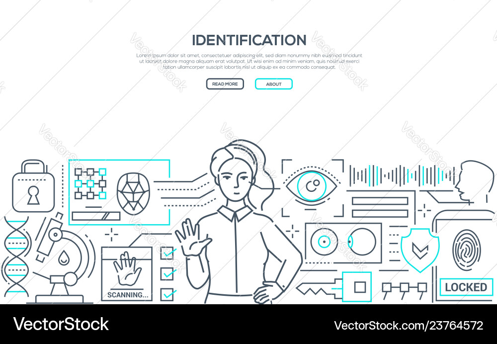 Identification - modern line design style web Identification - modern line design style web vector image