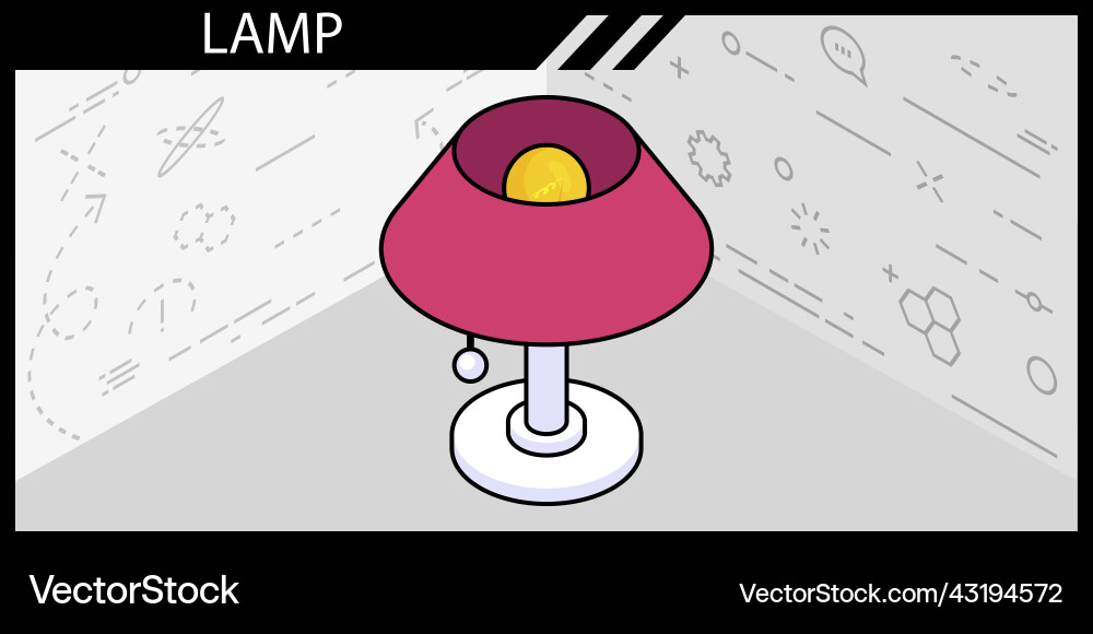 Lamp isometric design icon web 3d colorful Lamp isometric design icon web 3d colorful Vector Image