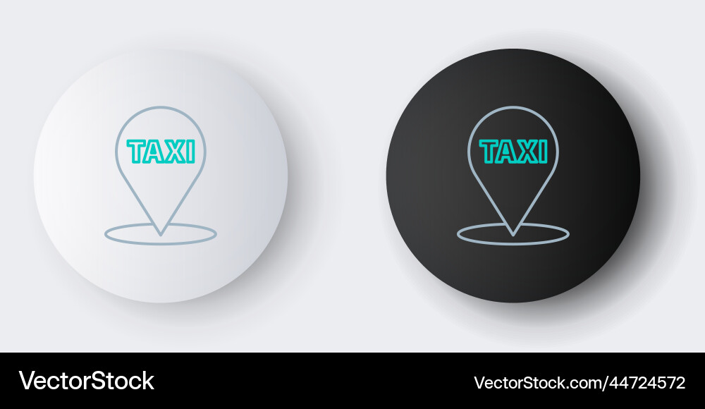 Line map pointer with taxi icon isolated on white Line map pointer with taxi icon isolated on white vector image
