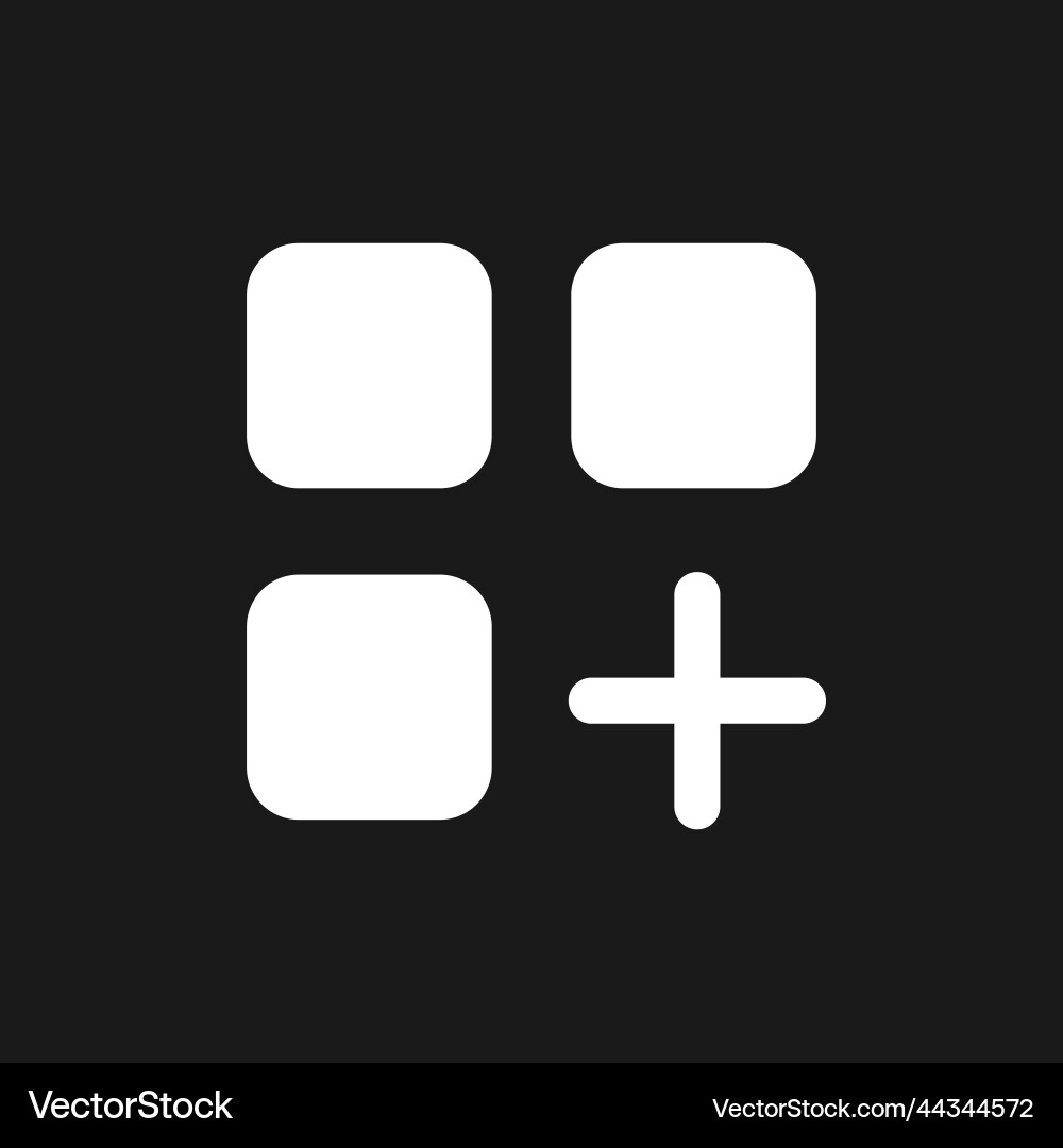 Menu with add option pixel dark mode glyph ui icon Menu with add option pixel dark mode glyph ui icon vector image