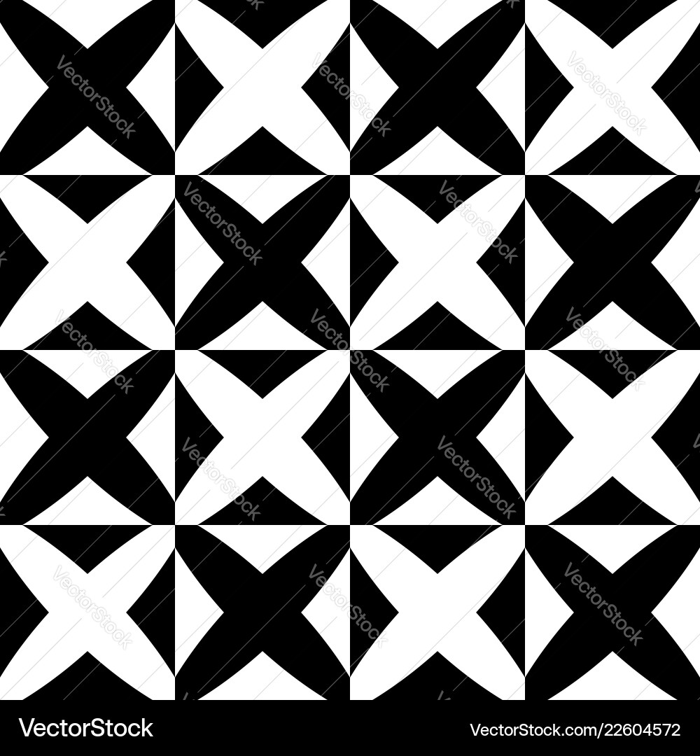 Seamless monochrome pattern with x shape Seamless monochrome pattern with x shape Vector Image