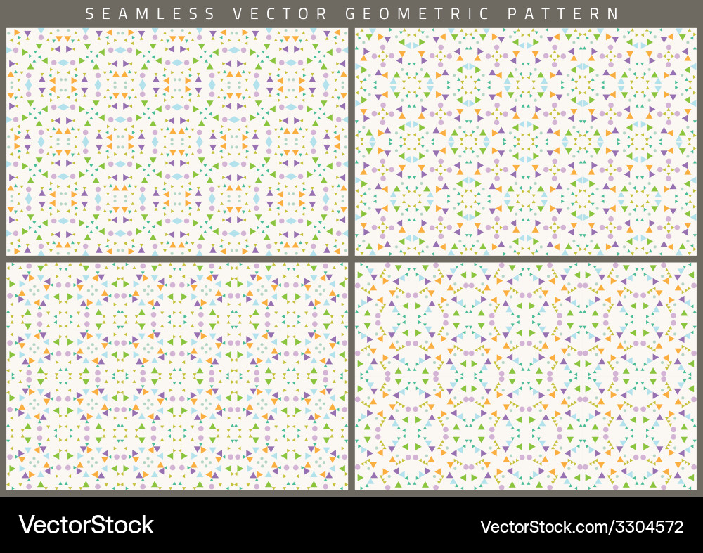 Set of eight seamless patterns vector image