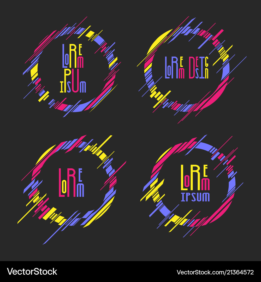 Set of round frame with modern dynamic shapes Set of round frame with modern dynamic shapes vector image