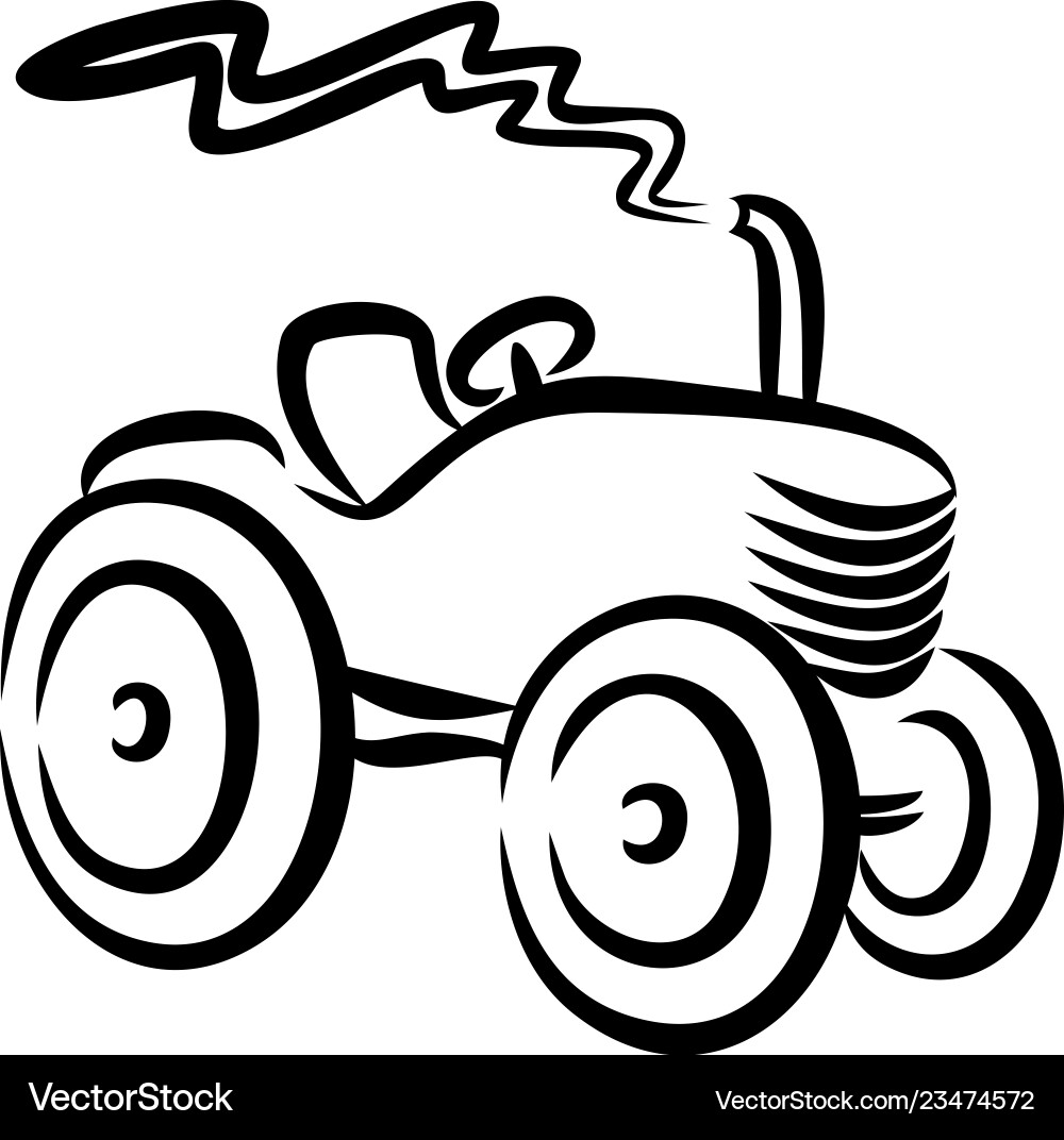 Vintage Tractor Logo Royalty Free Vector Image