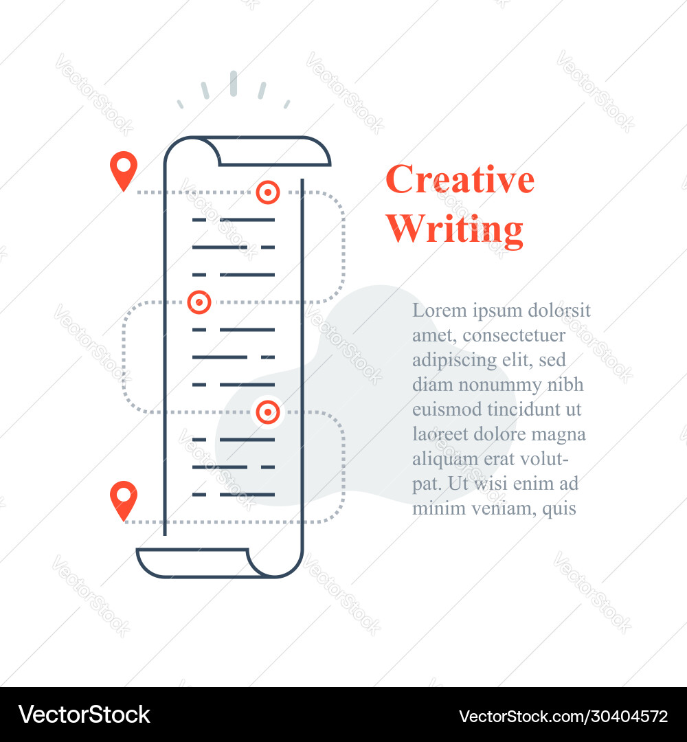 Writing Concept - Scroll & Text vector image