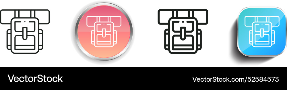 Camping icon thin linear regular and button style Camping icon thin linear regular and button style vector image