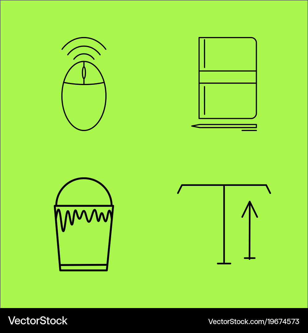 Design elements simple linear outline icon set vector image