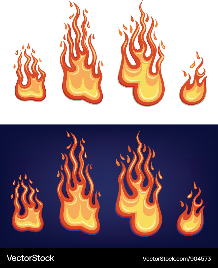 Dynamic Flame Set vector image