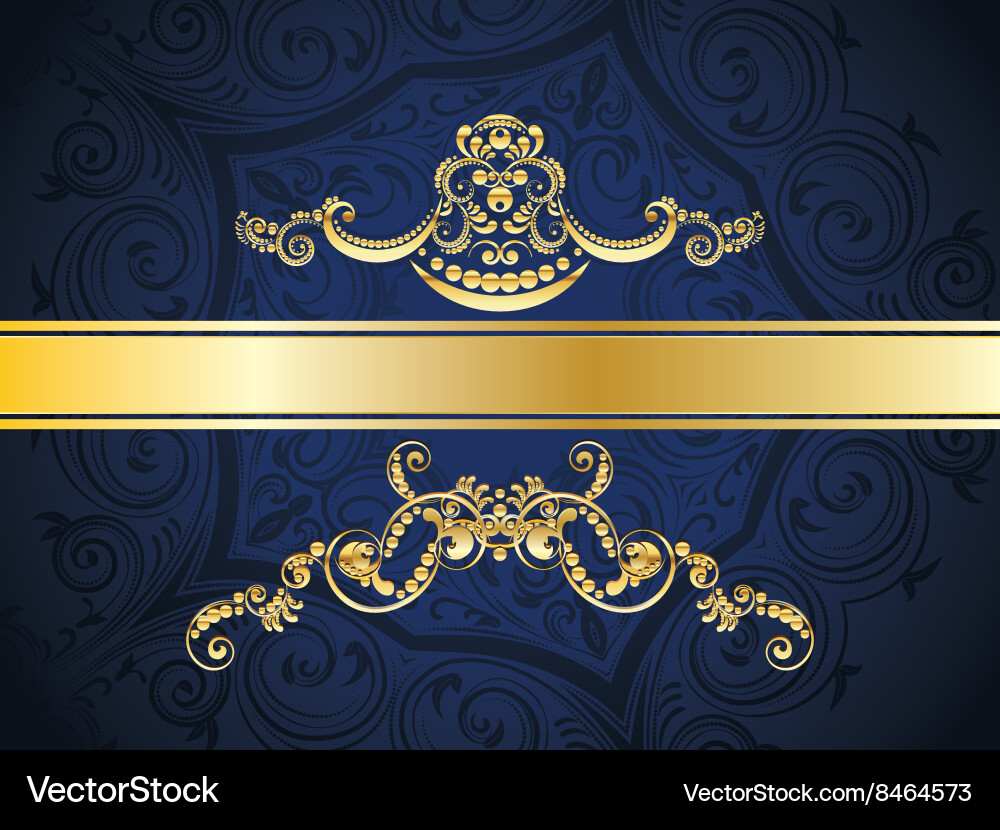 Elegant Blue Floral Ribbon Background Vector Image
