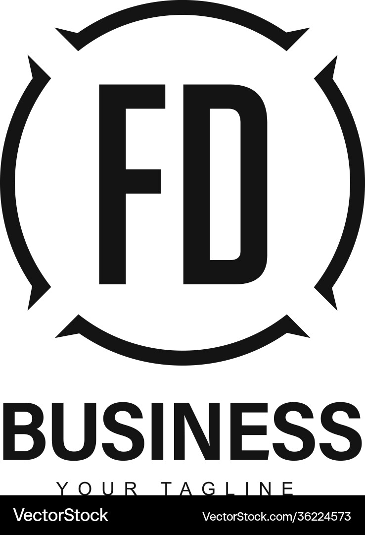 Fd initial a logo design with abstract style Fd initial a logo design with abstract style vector image