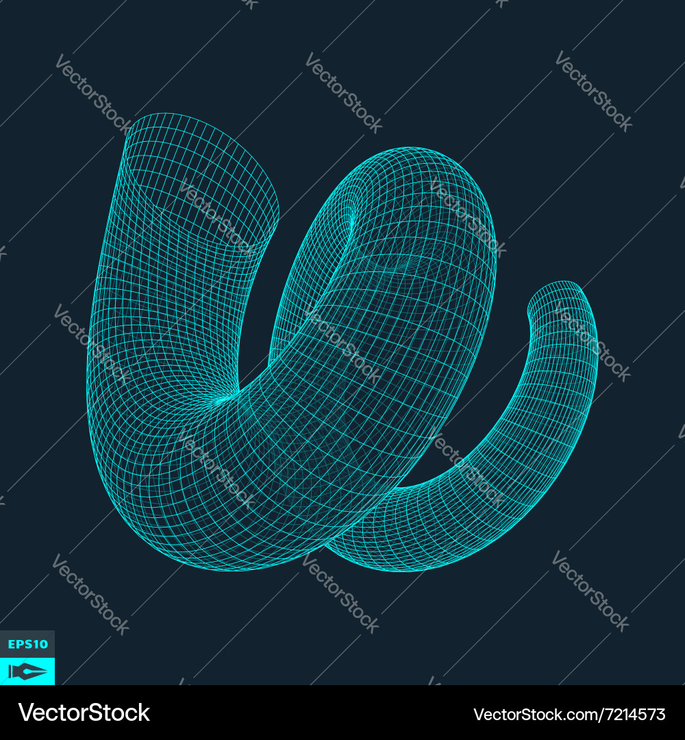 Helix molecular lattice connection structure 3d vector image