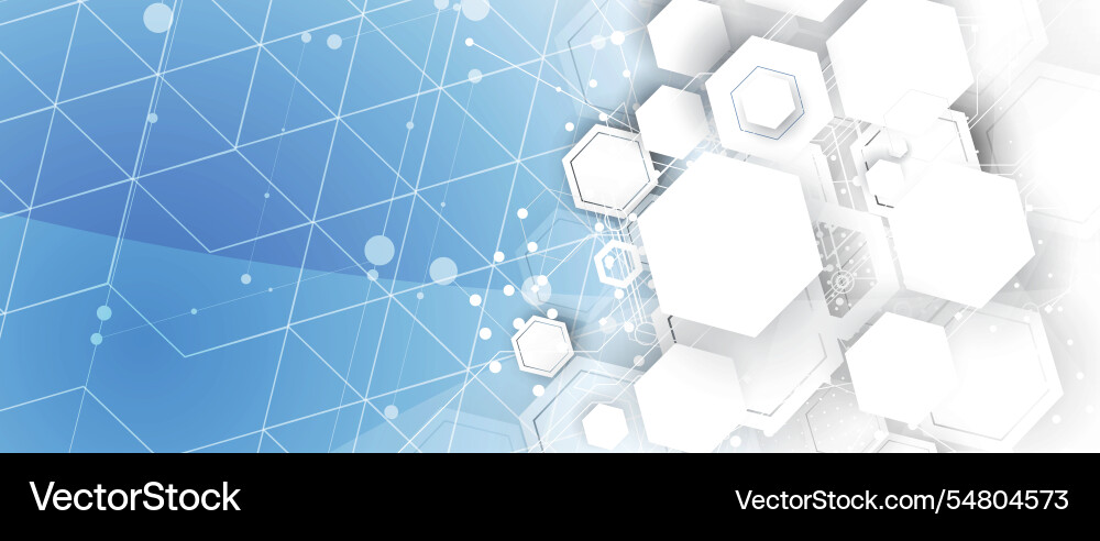 Hexagon abstract background with simple polygonal Vector Image