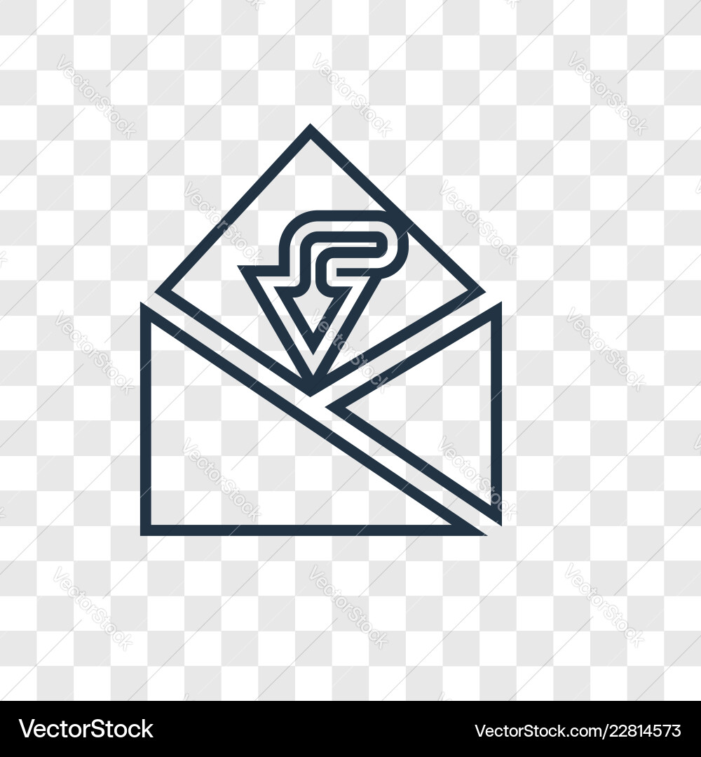 Inbox concept linear icon isolated on transparent Inbox concept linear icon isolated on transparent Vector Image