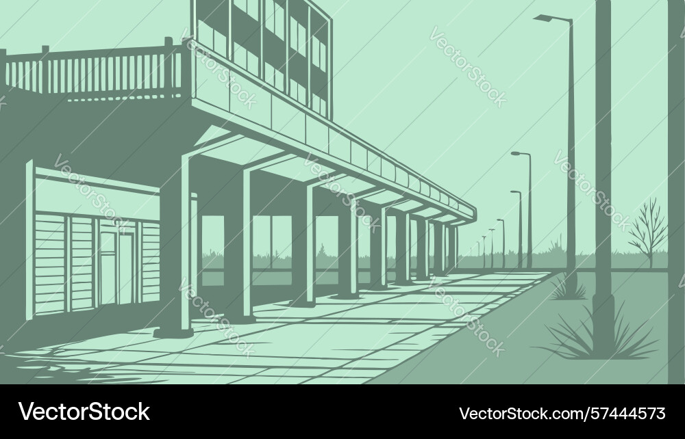 Modern building architecture with open walkway Vector Image