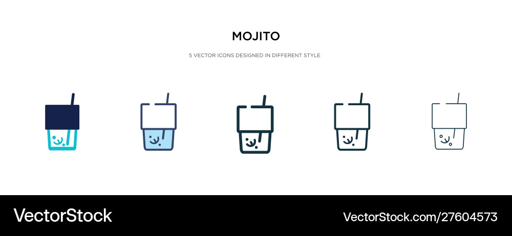 Mojito icon in different style two colored Mojito icon in different style two colored vector image