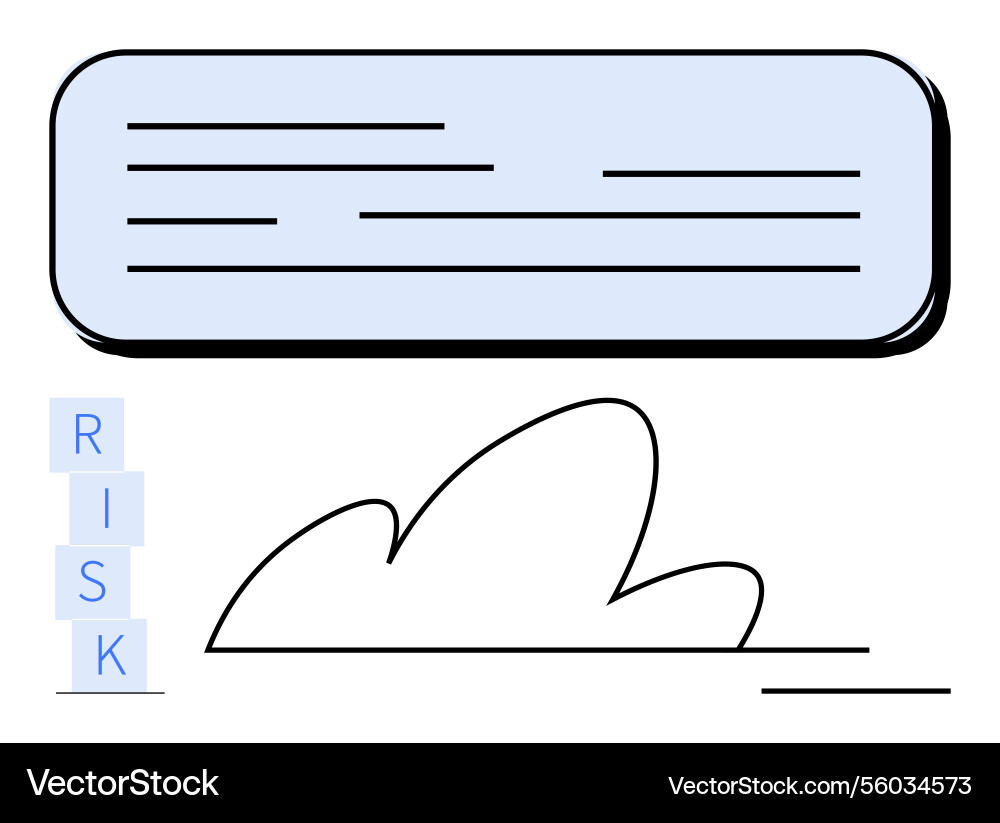 Risk concept with stacked blocks and abstract Risk concept with stacked blocks and abstract vector image