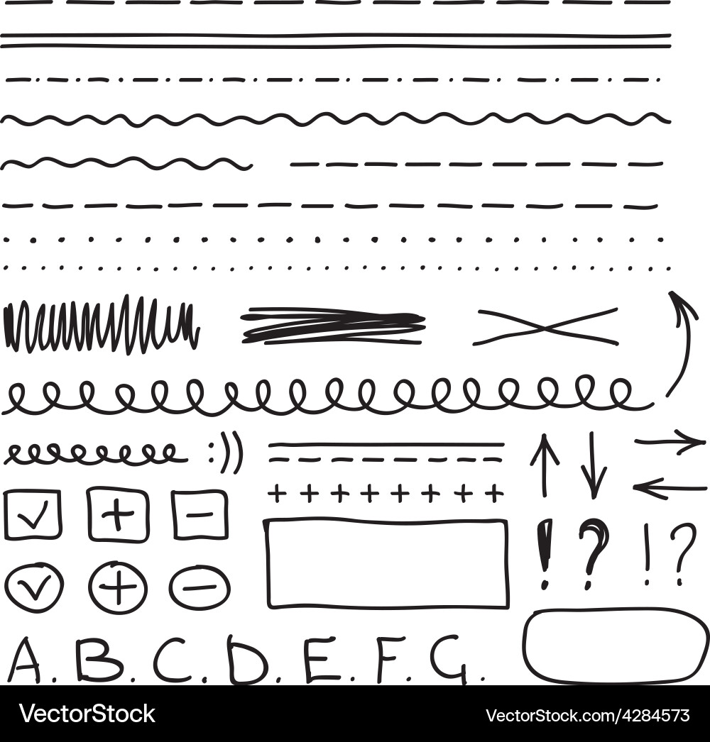 Set of hand drawing elements for select and edit Vector Image