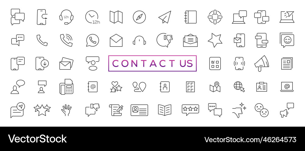 Set of simple contact us icons for web and mobile Set of simple contact us icons for web and mobile vector image