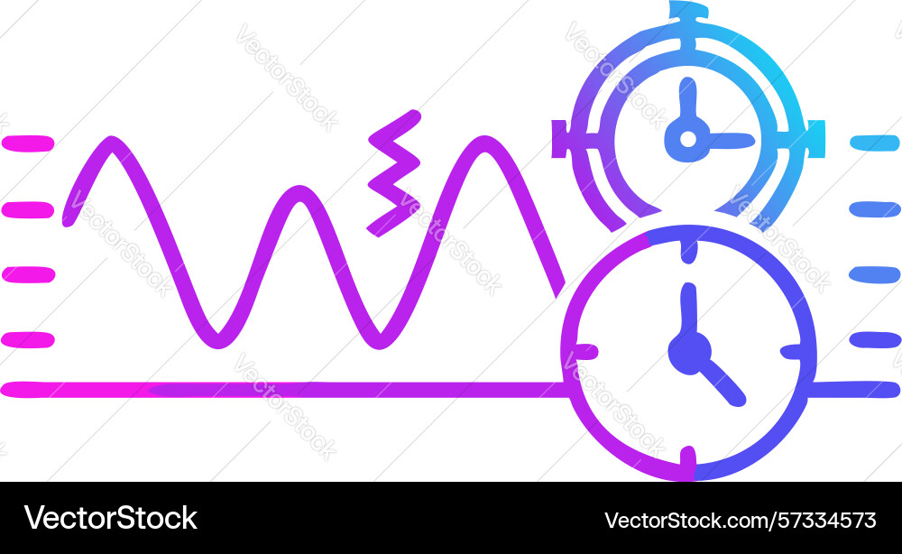 Time-series data analytics graph design vector image
