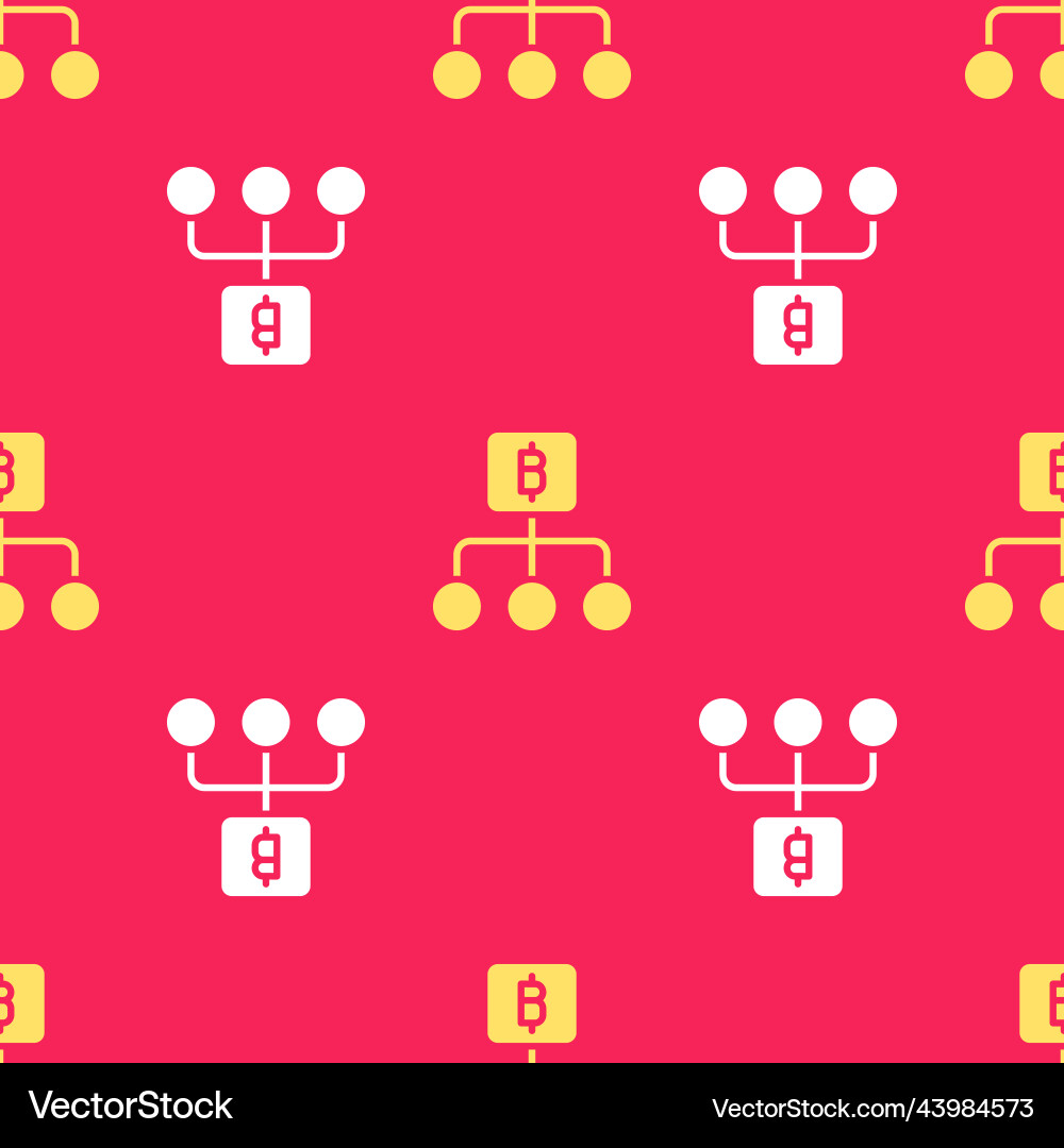 Yellow blockchain technology bitcoin icon Yellow blockchain technology bitcoin icon vector image