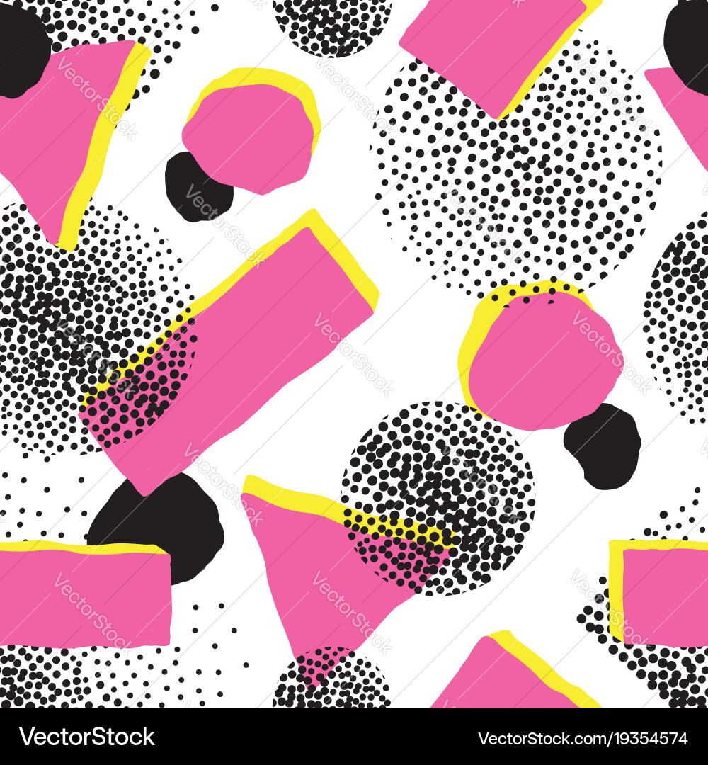 Abstract seamless pattern with blots and dots vector image