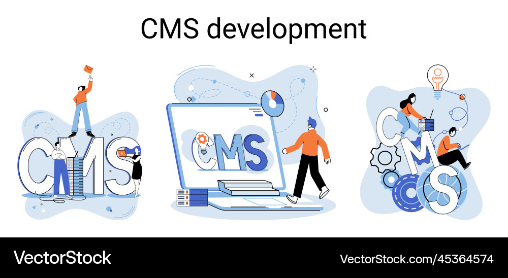 Concept of digital content management system cms Concept of digital content management system cms vector image