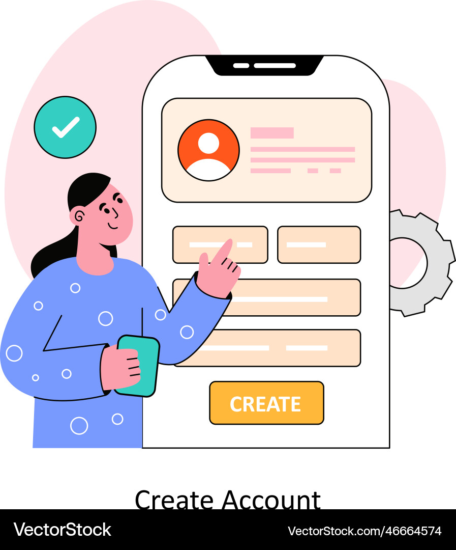 Create account flat style design vector image