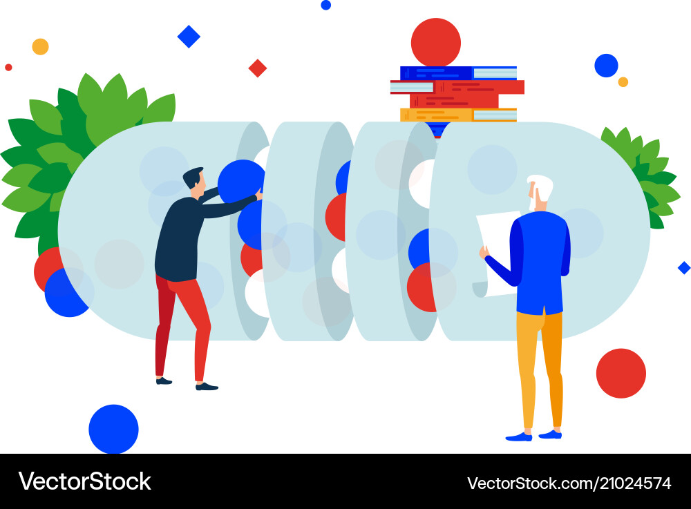 Create cure the process of creating drugs Vector Image