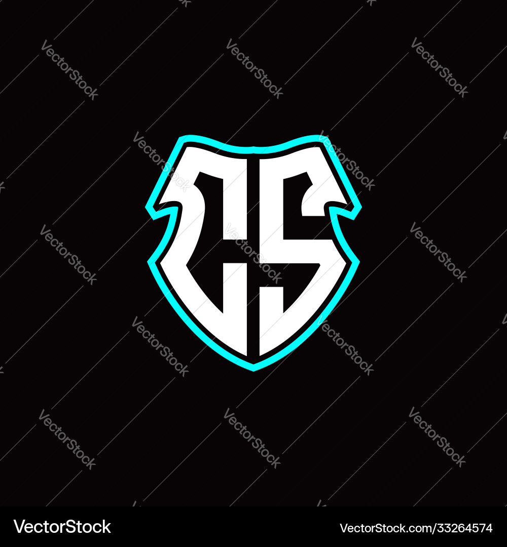 Cs initial logo design with a shield shape Vector Image