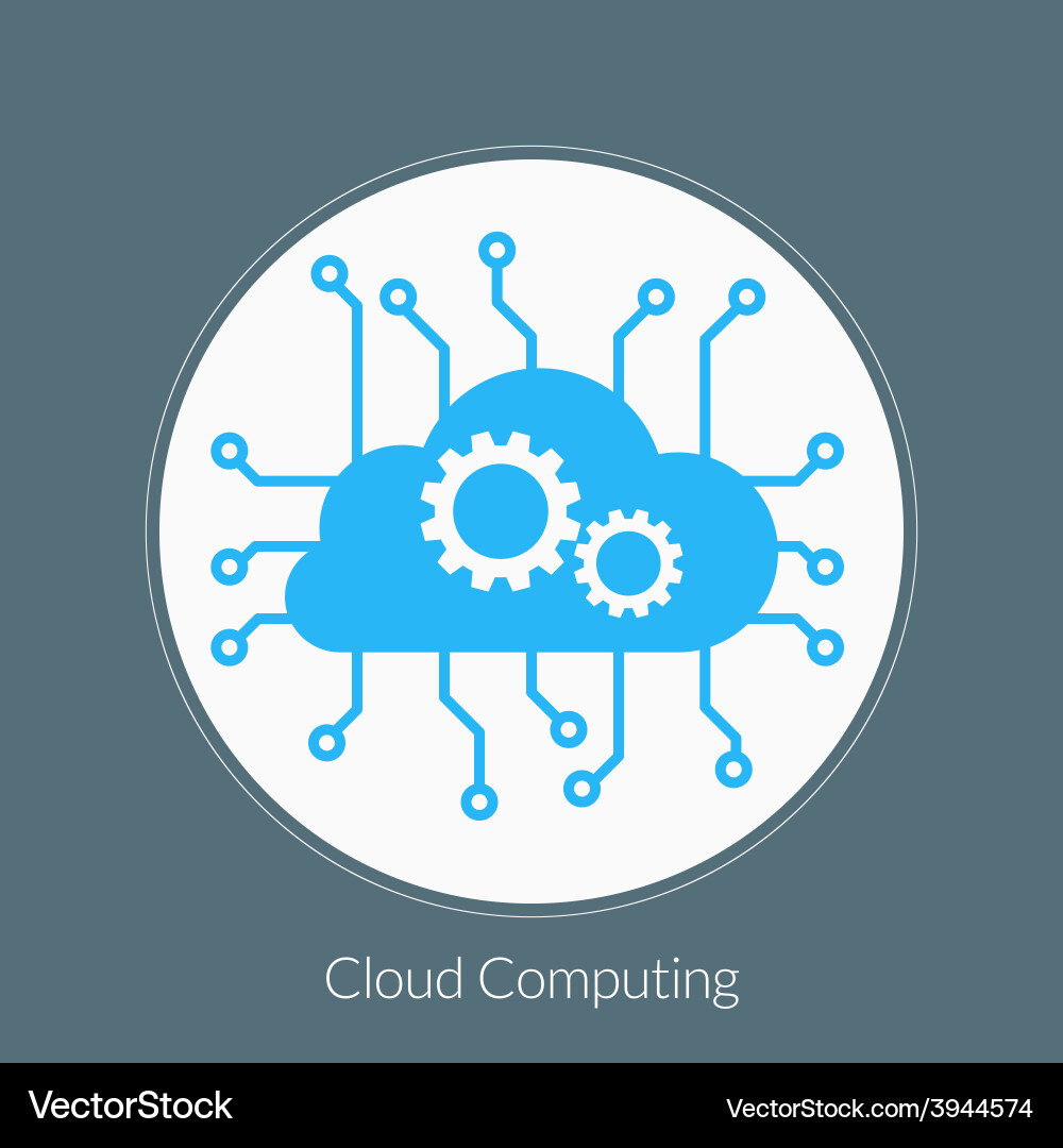 Flat design concept for cloud computing vector image