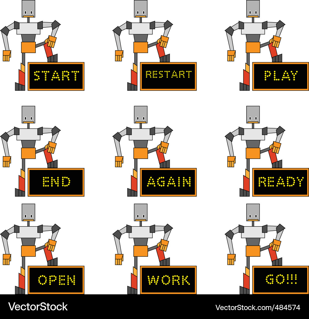 Funky robots Vector Image