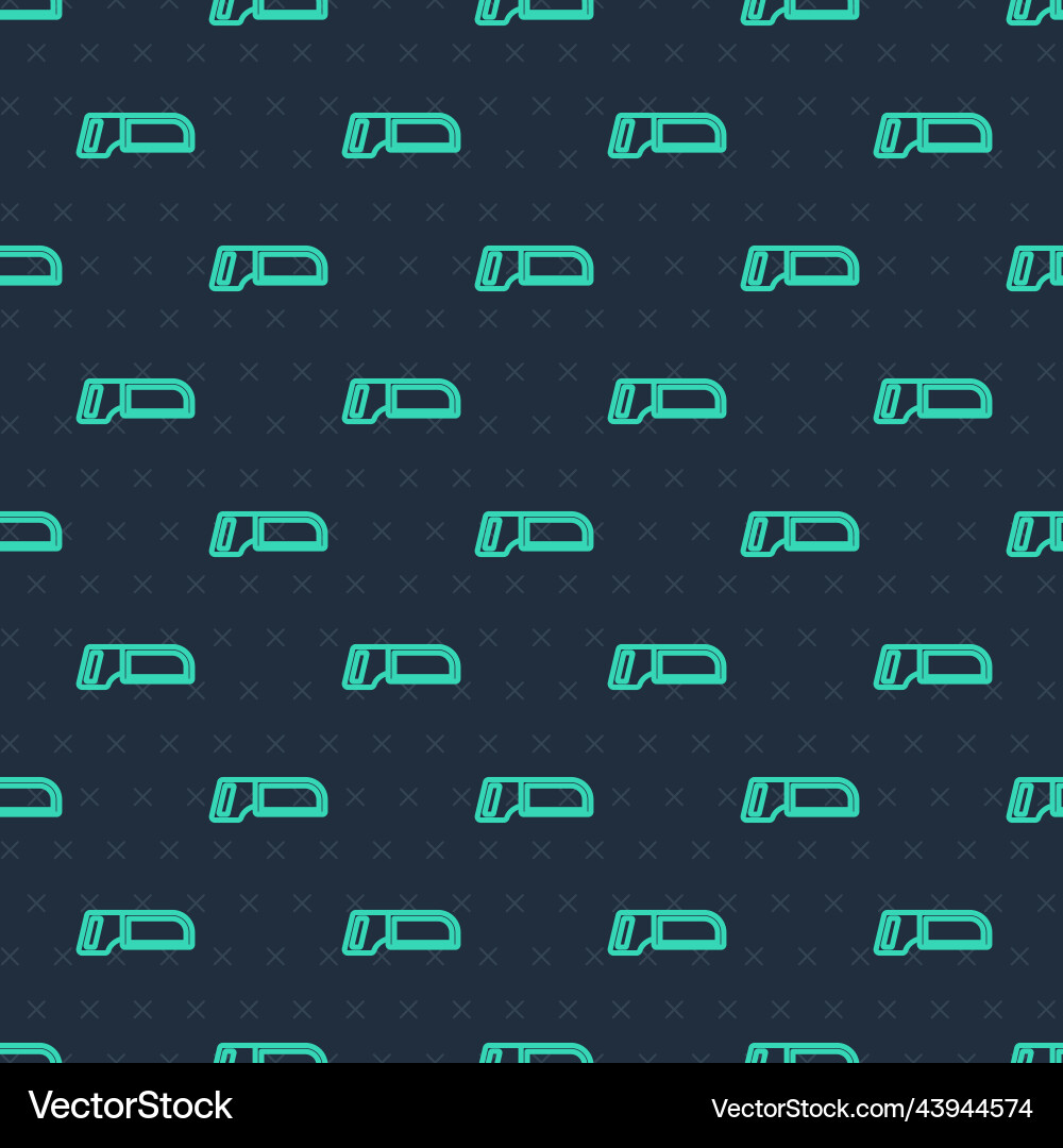 Green line hacksaw icon isolated seamless pattern Vector Image