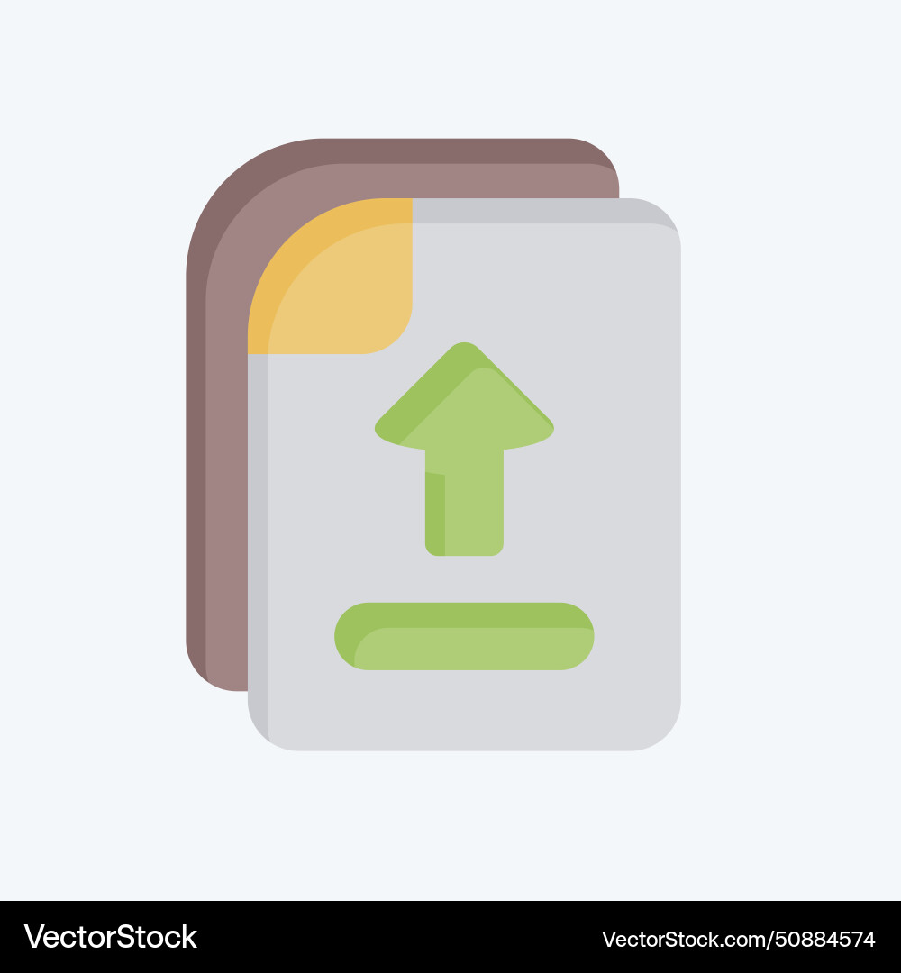 Icon file upload related to learning symbol flat Vector Image