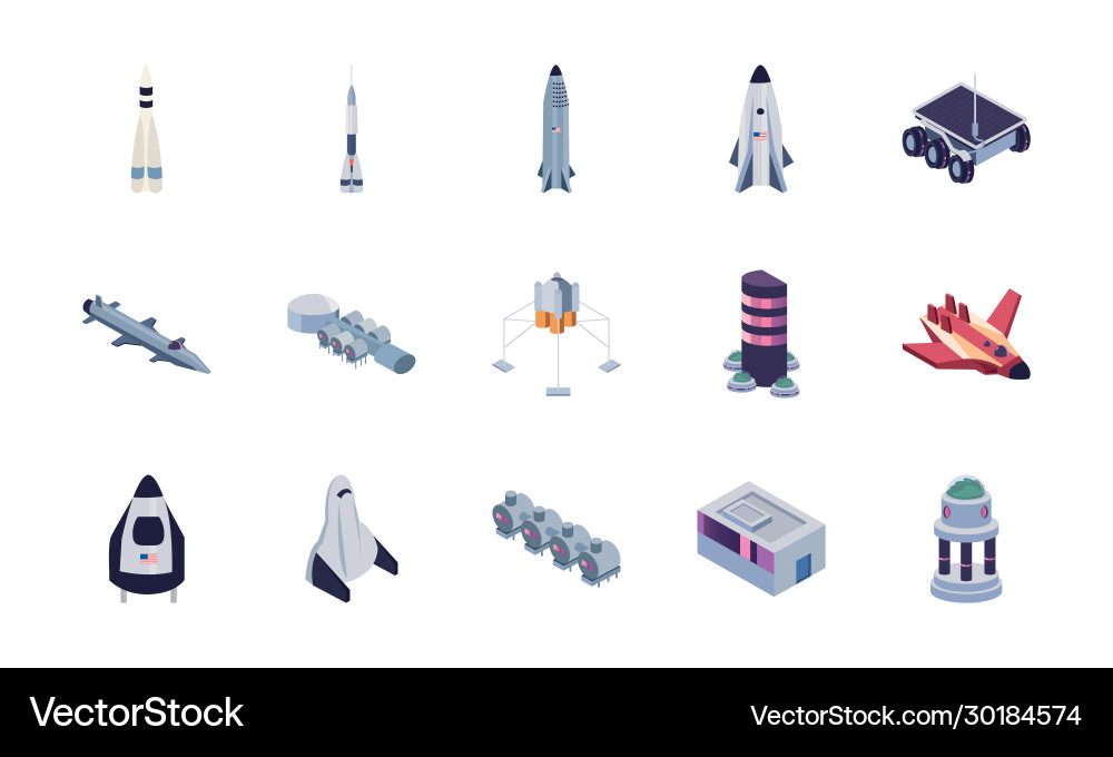 Isolated space fill style icon set design Isolated space fill style icon set design vector image