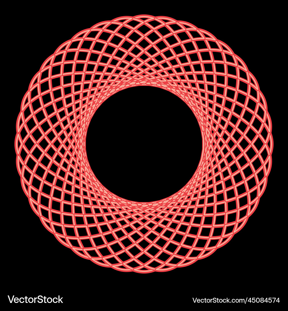 Neon spirograph abstract element circle shape Vector Image