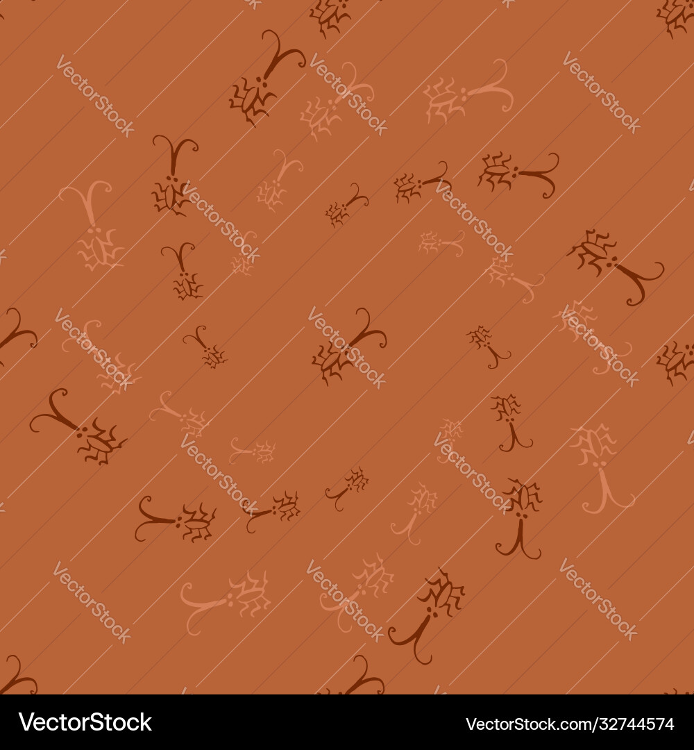 Seamless pattern with bugs and traces Seamless pattern with bugs and traces vector image