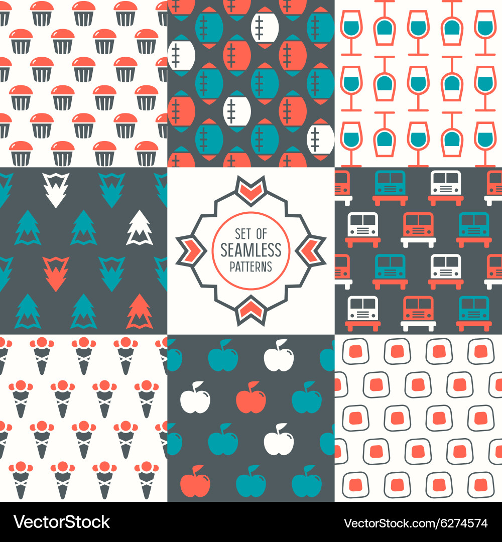 Set of seamless patterns vector image