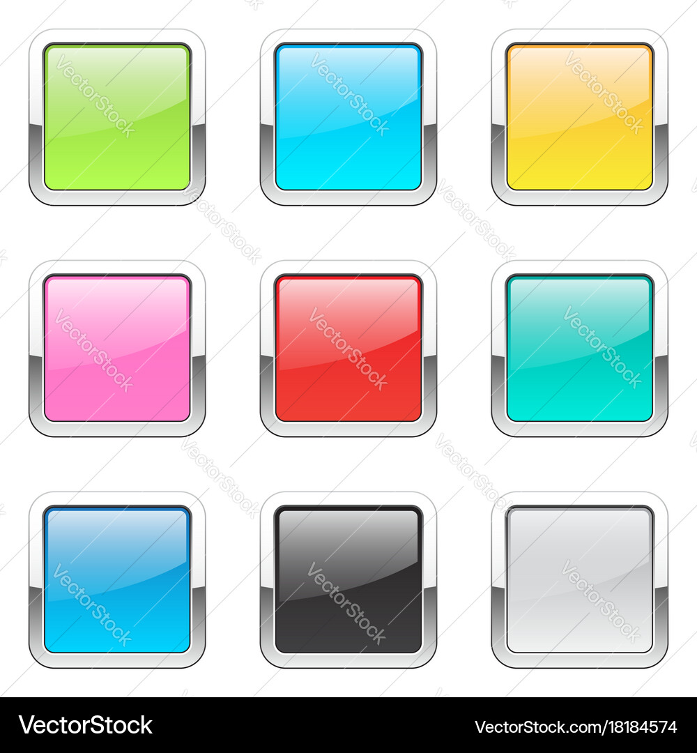 Set of square buttons vector image