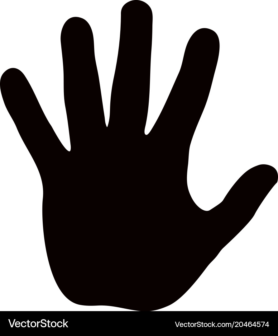 Silhouette model palm people drawn in black Vector Image