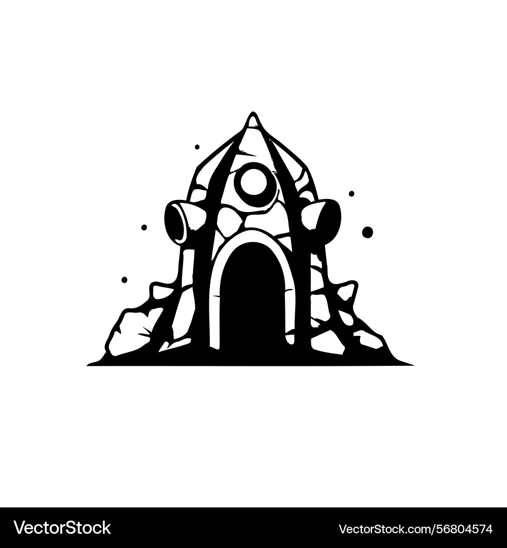 Stylized monochromatic fantasy structure Stylized monochromatic fantasy structure Vector Image