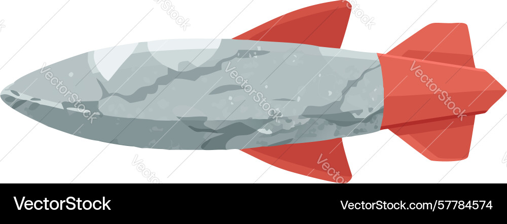 Stylized rocket with red fins design generative ai Vector Image